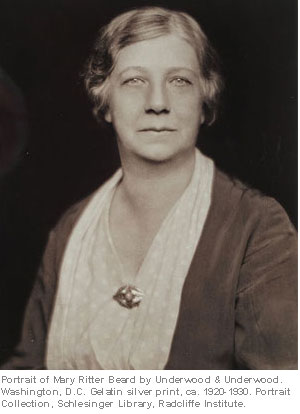 Charles A. Beard's wife and collaborator, Mary R. Beard, was a fine historian in her own right.  Click to read about her and to find links to some of her works.